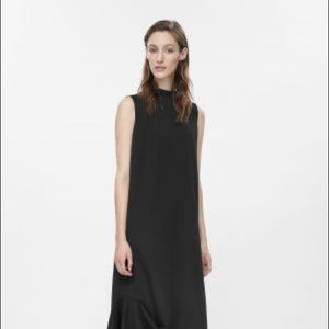 COS Gathered Hem Black Dress